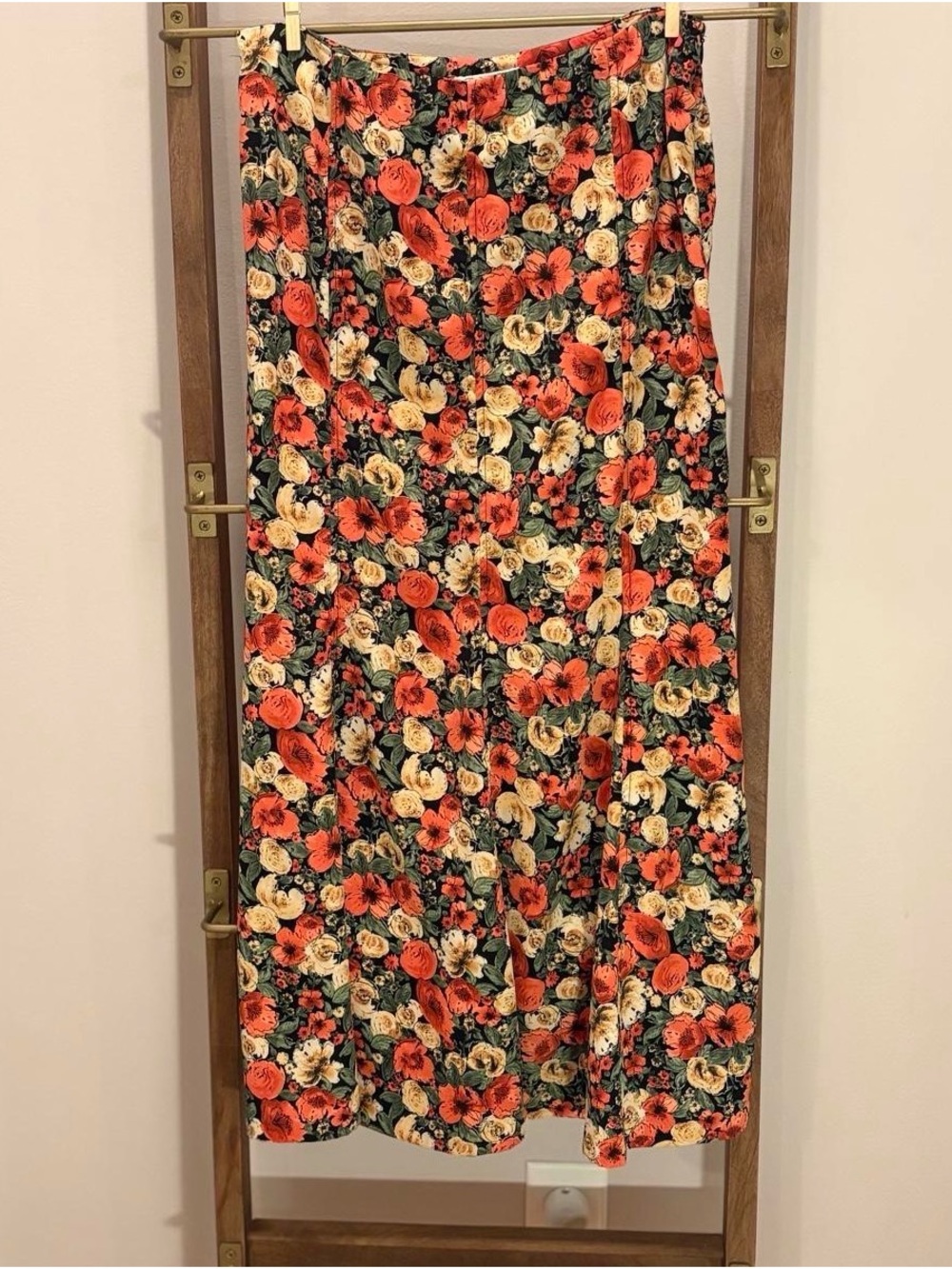 Christopher & Banks Floral Wide-Leg Jumpsuit in Red and Cream Sz S